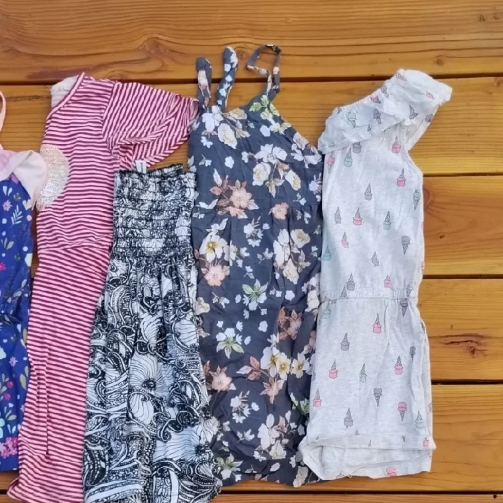 Assorted Girls' Dresses & Shorts Rompers Floral, Striped, and Patterned 6 6x